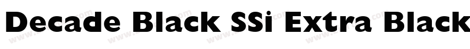 Decade Black SSi Extra Black字体转换